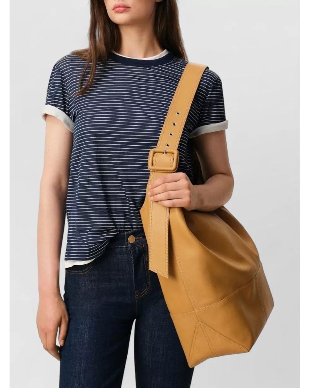 AMI Orange Leather Shoulder Bag