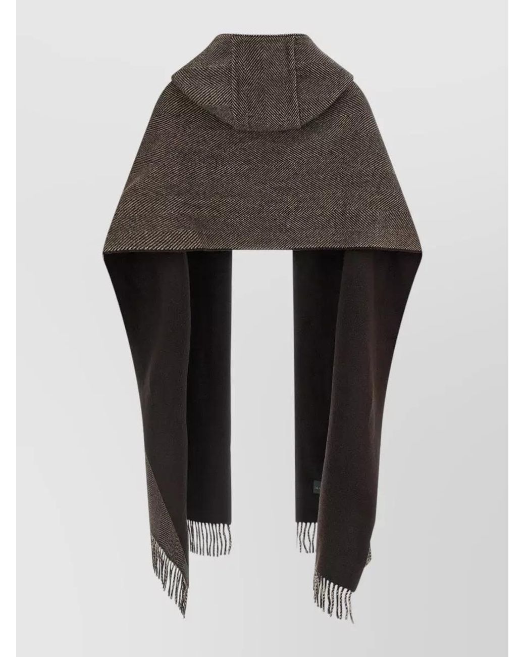 Brunello Cucinelli Black Cashmere Reversible Hooded Scarf