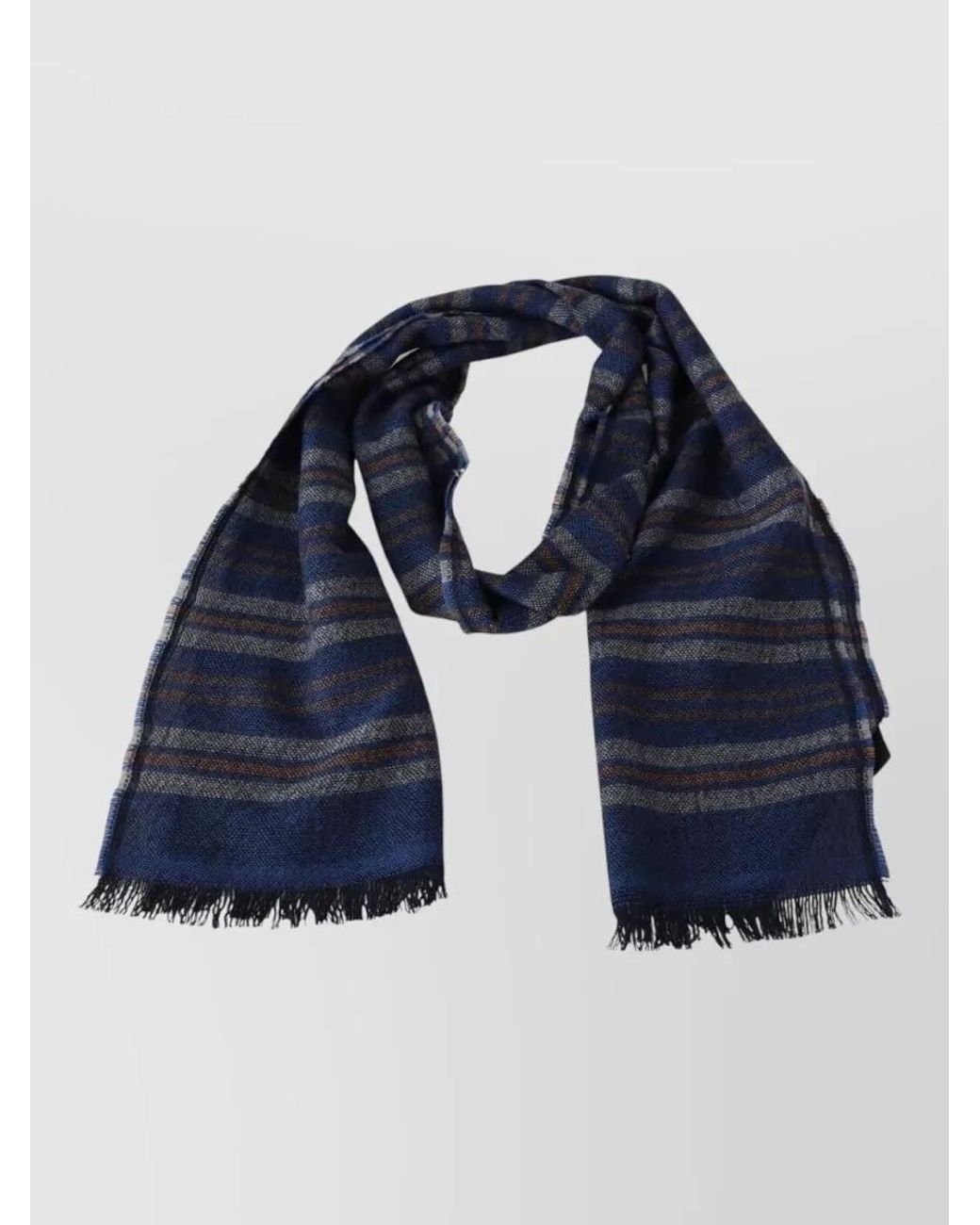 Missoni Blue Striped Wool Scarf for men