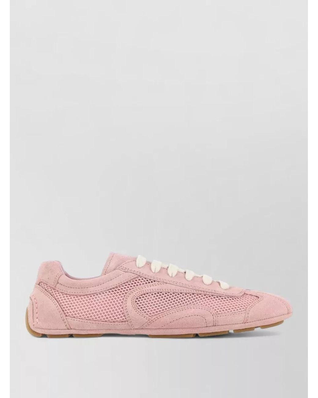 Prada Pink Suede Low-Top Sneakers