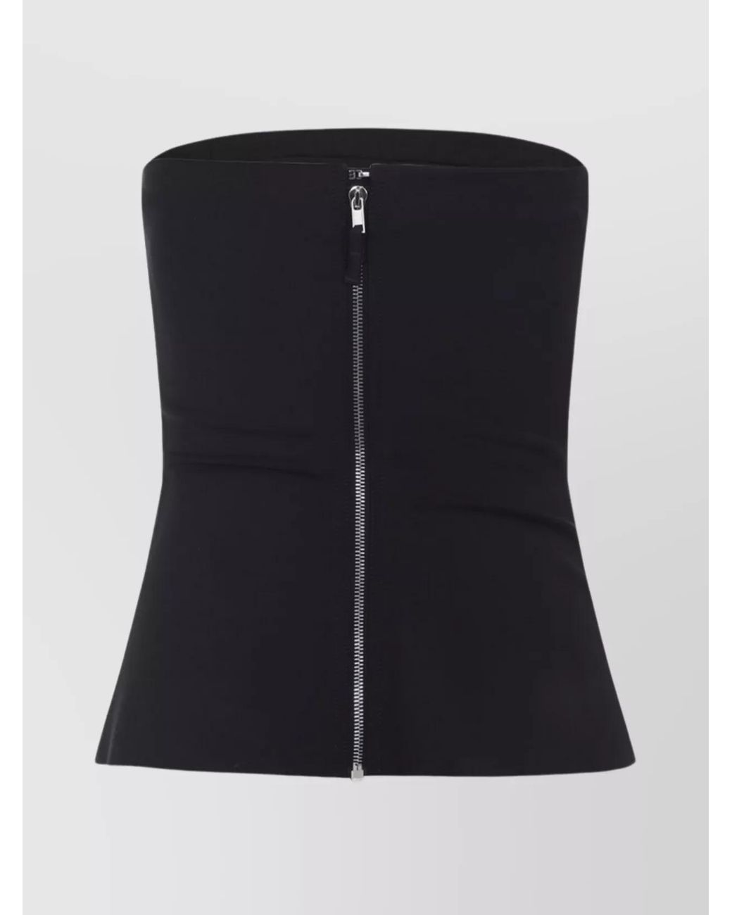 Rick Owens Black Wool Strapless Bustier Top