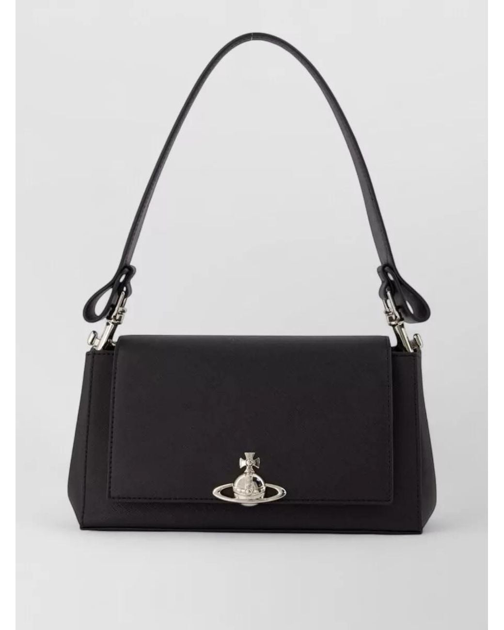 Vivienne Westwood Black Hazel Medium Leather Shoulder Bag