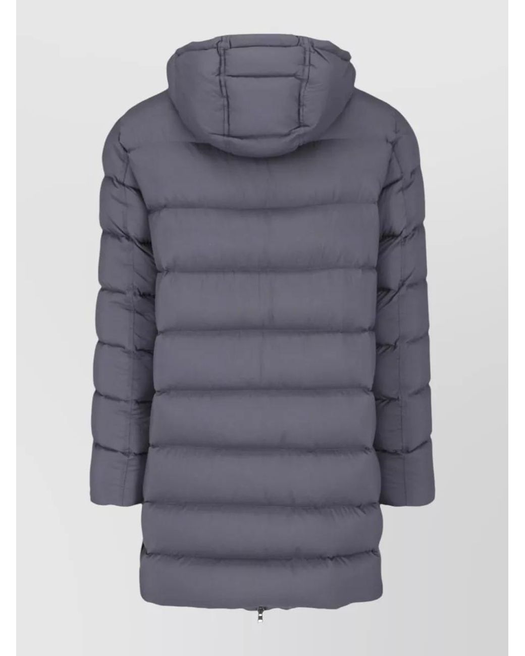 Herno Gray Long Hooded Puffer Coat for men
