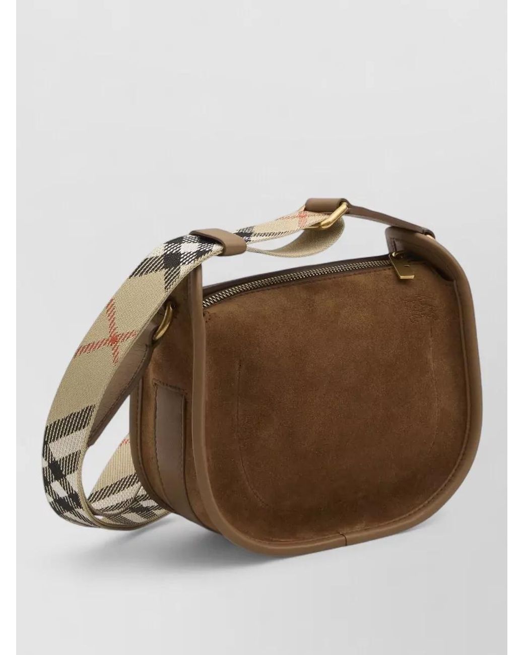 Burberry Brown B Clip Mini Leather Crossbody Bag