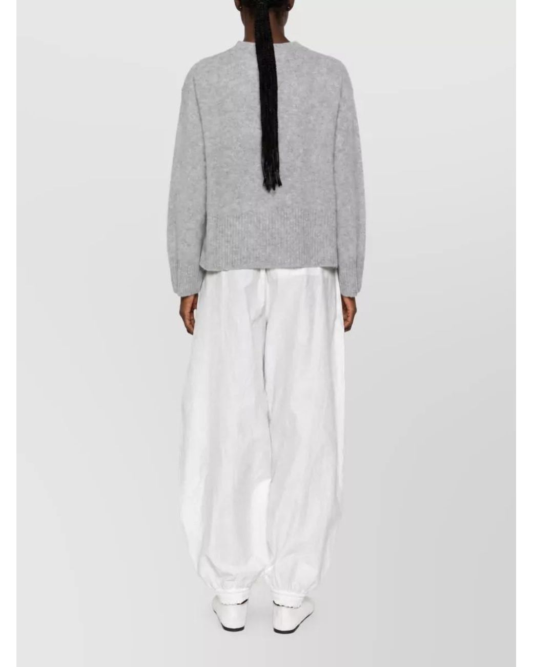 C.t. Plage White Wool Crewneck Sweatshirt