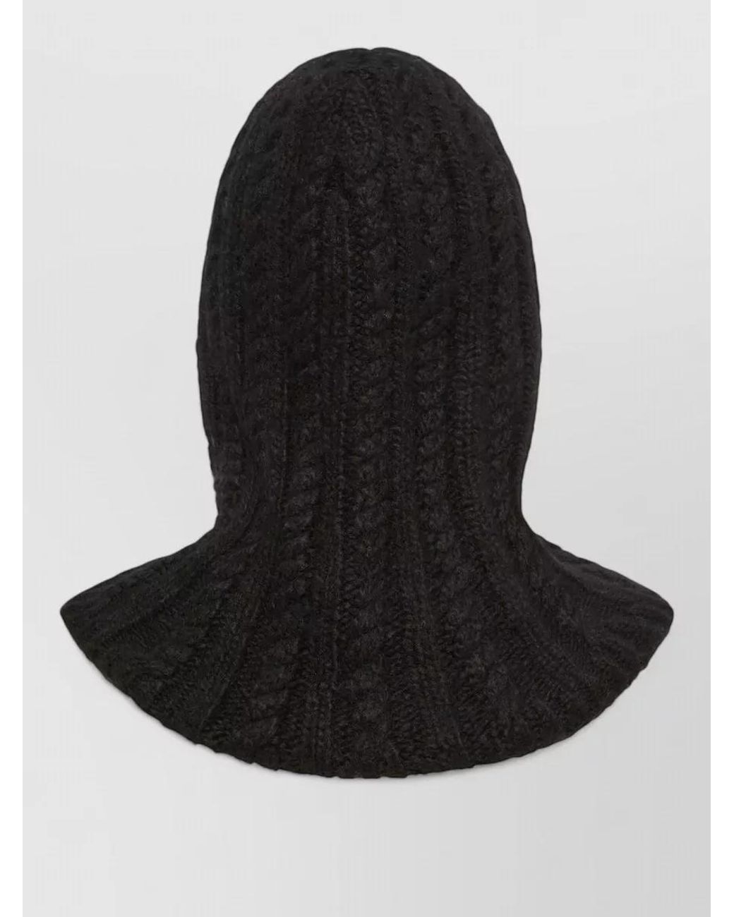 Moncler Black Cable-Knit Alpaca-Blend Balaclava