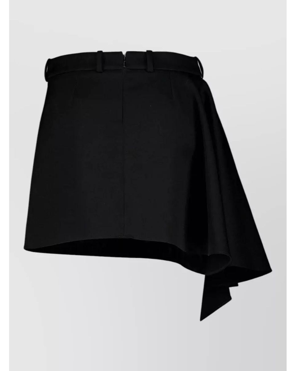 Givenchy Black Wool Draped Mini Skirt
