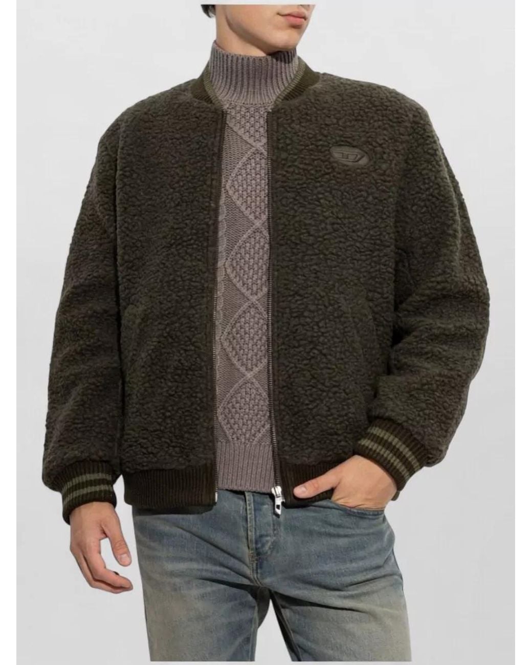 DIESEL Black Padded Coat for men