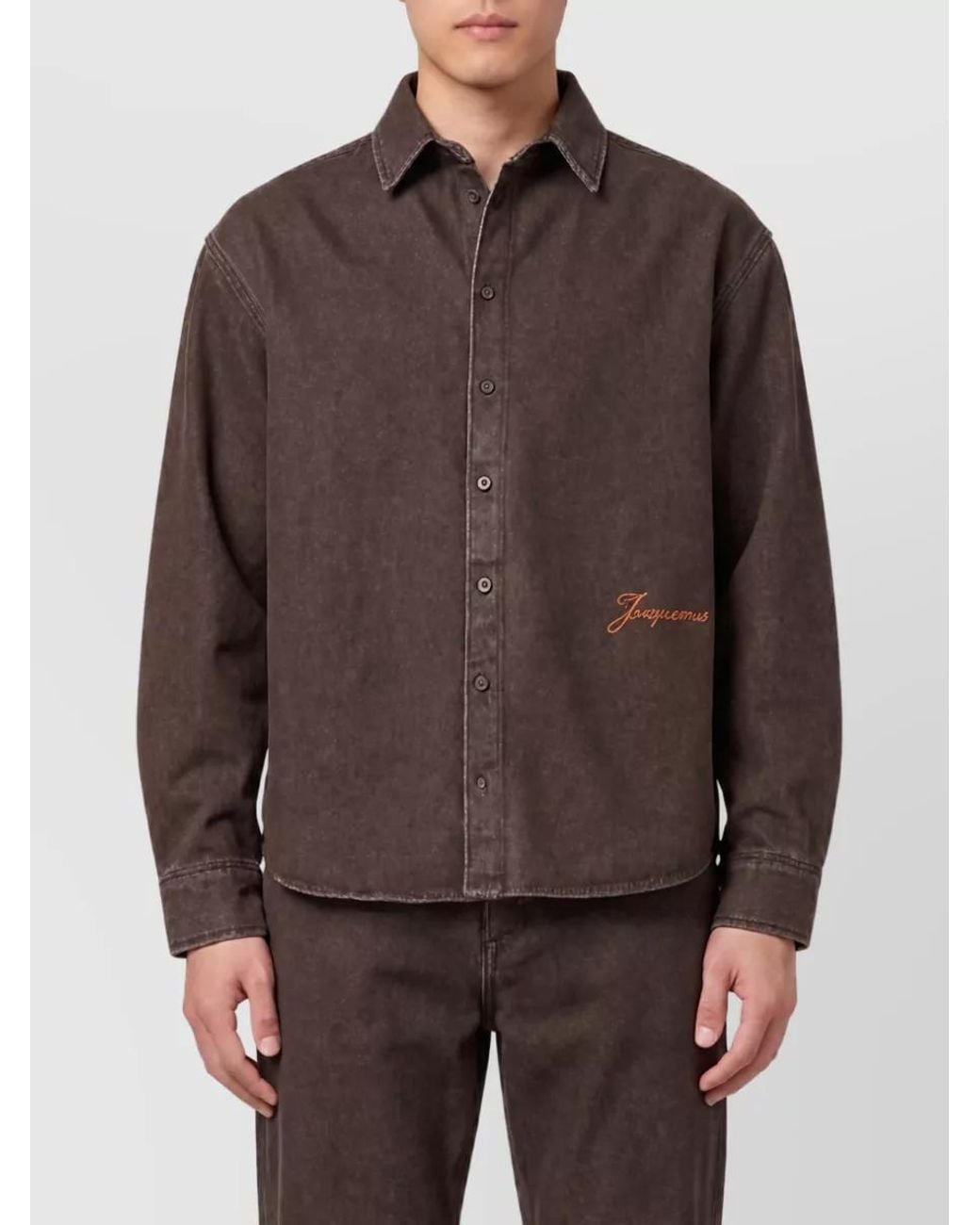 Jacquemus Brown Denim Regular-Fit Shirt for men