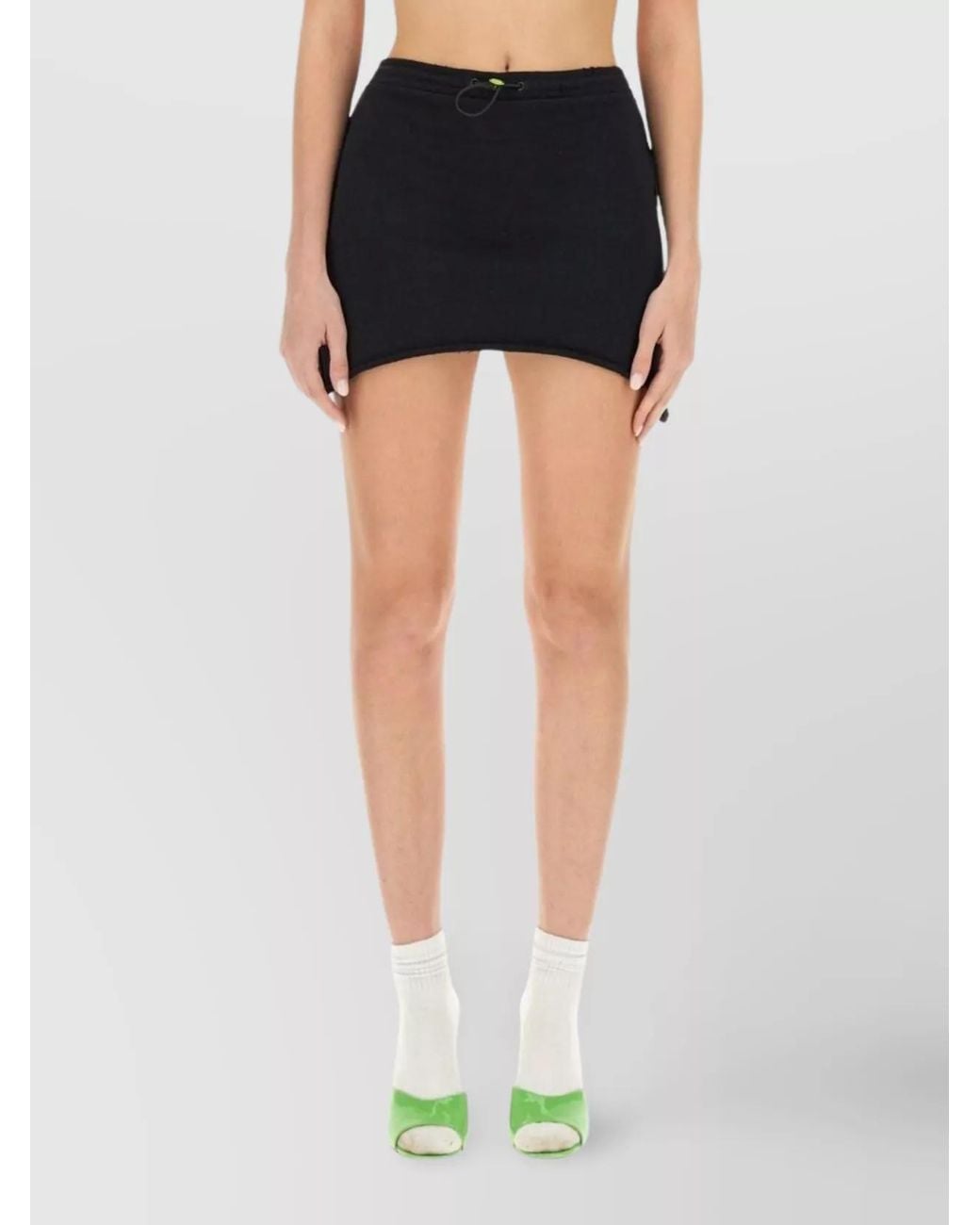 Barrow Blue Cotton Slim-Fit Mini Skirt