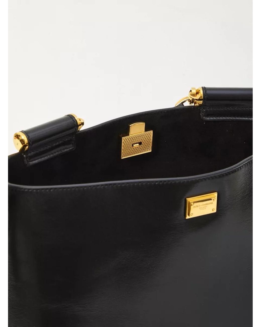 Dolce & Gabbana Black Vittoria Calfskin Tote Bag