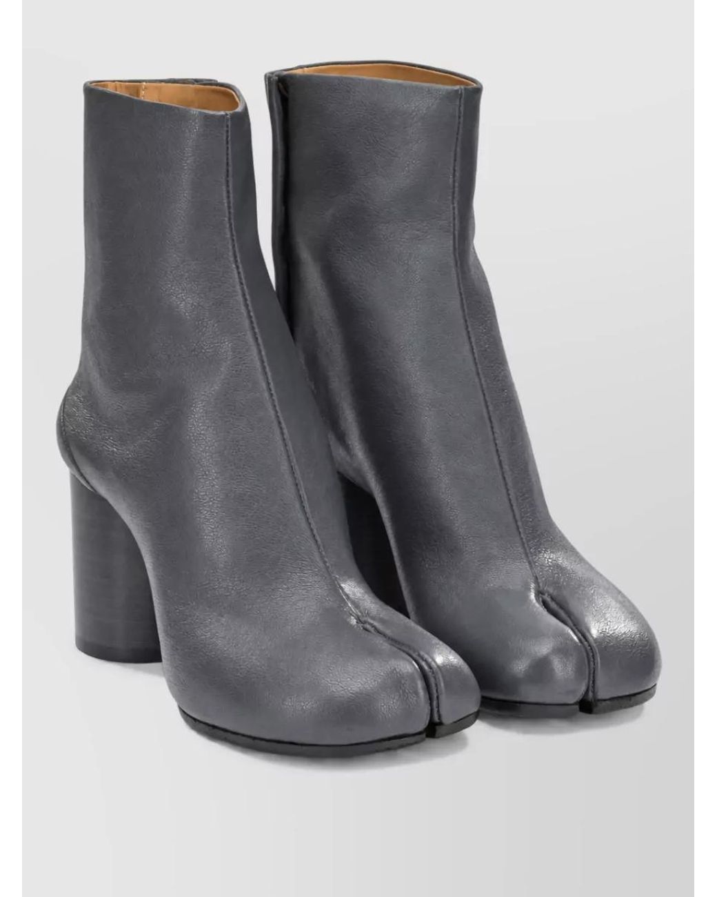 Maison Margiela Gray Leather Ankle Boots