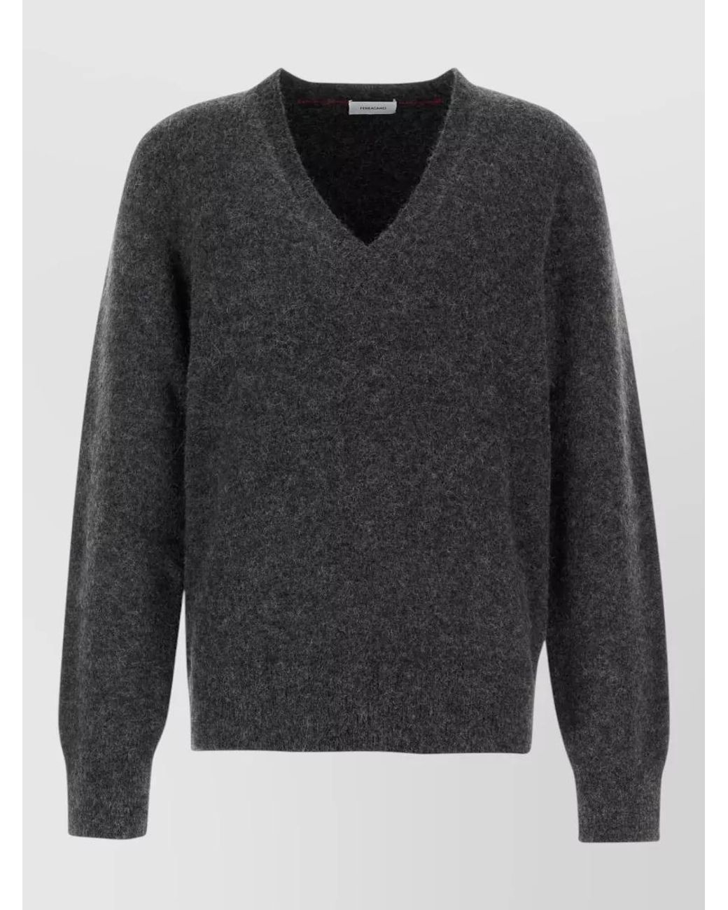 Ferragamo Gray Cashmere Silk Alpaca Sweater for men