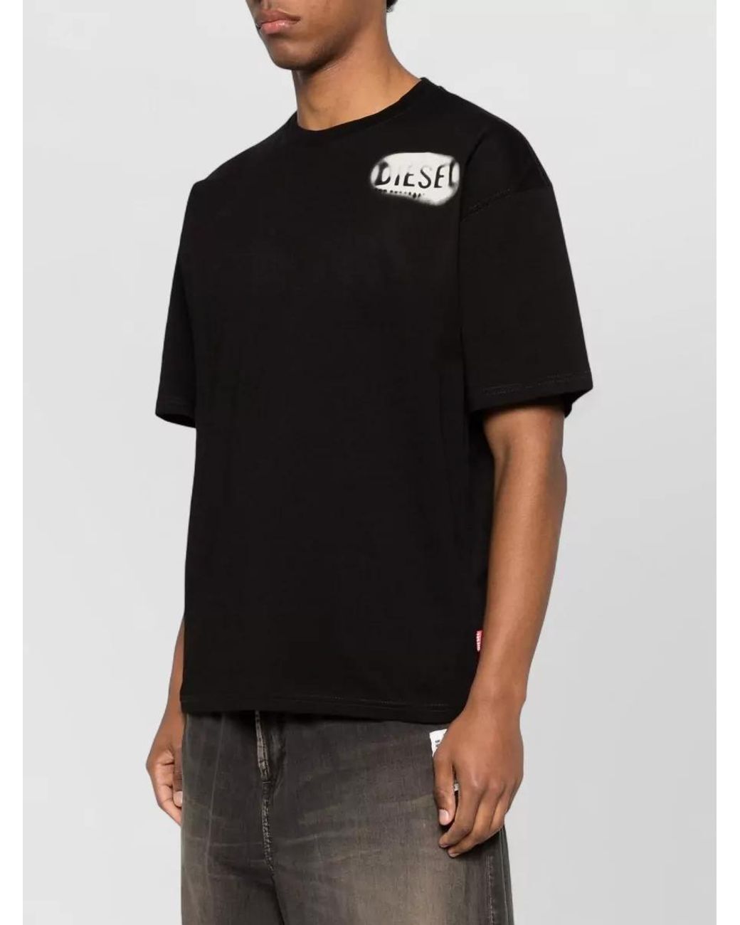 DIESEL Black Crew-Neck T-Shirt for men