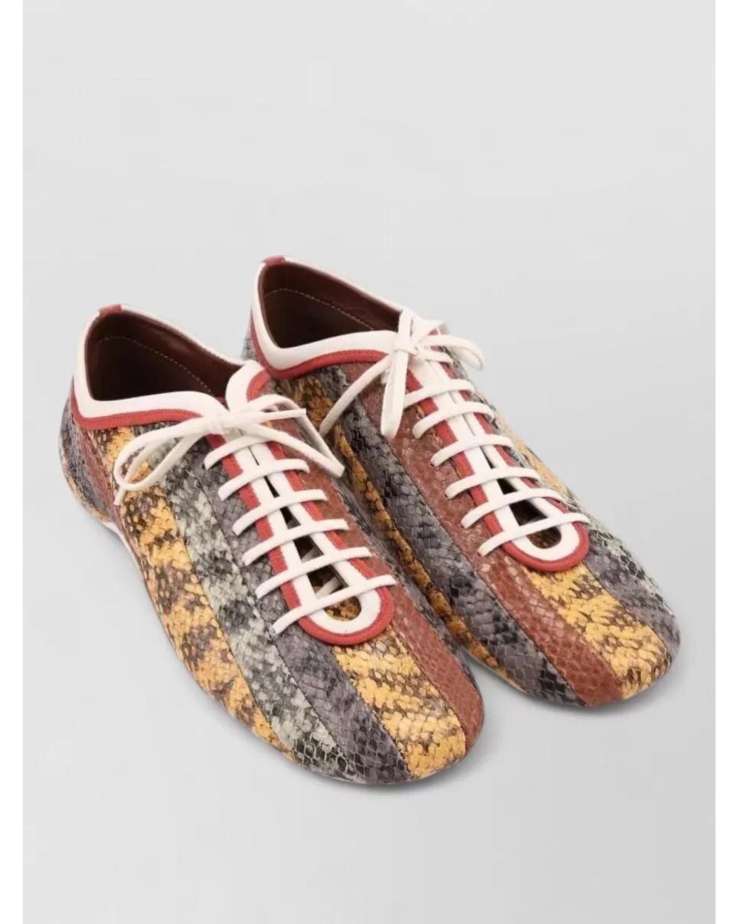 Dries Van Noten Pink Leather Patchwork Low-Top Sneakers