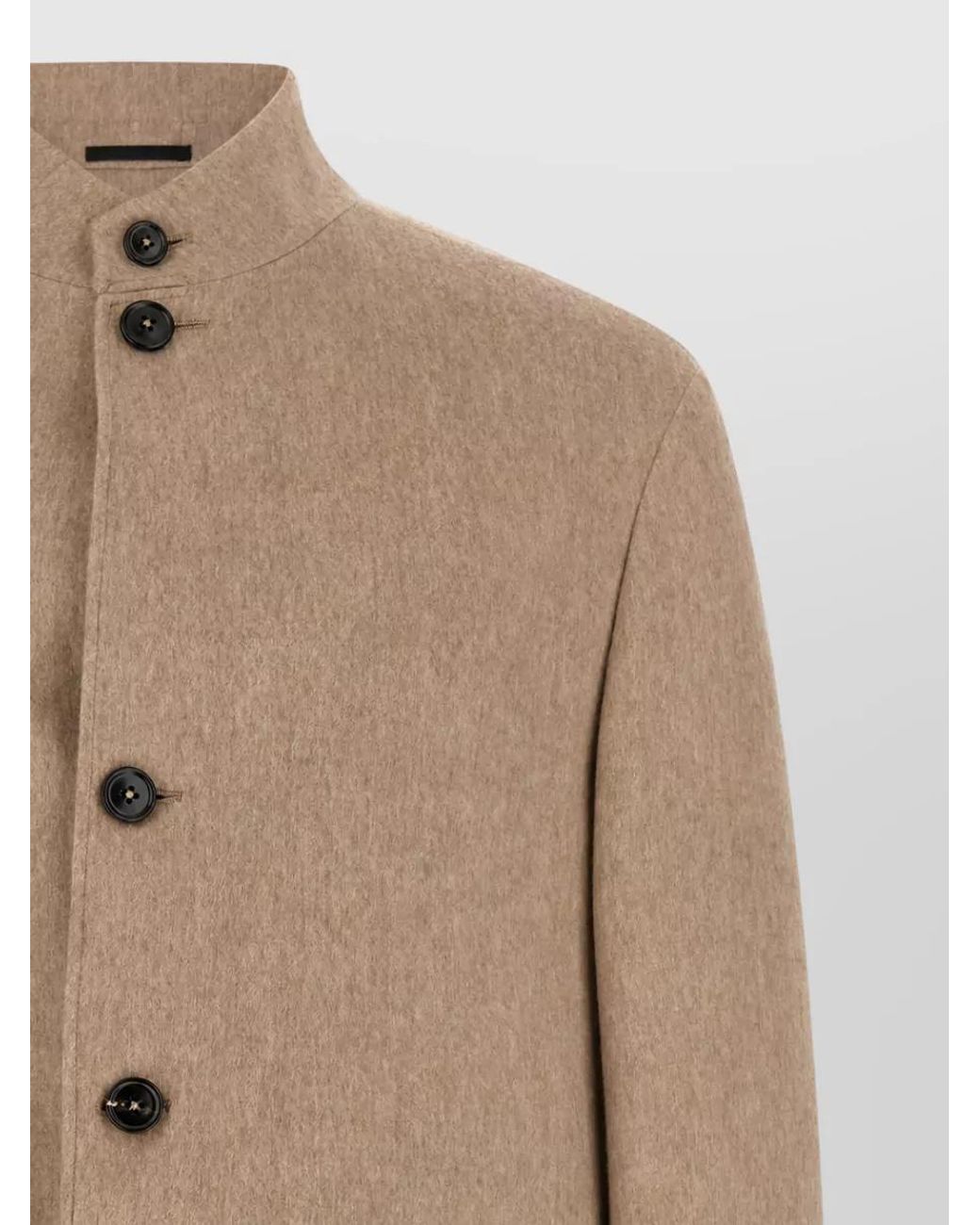 Zegna Natural Cashmere Single-Breasted Coat for men
