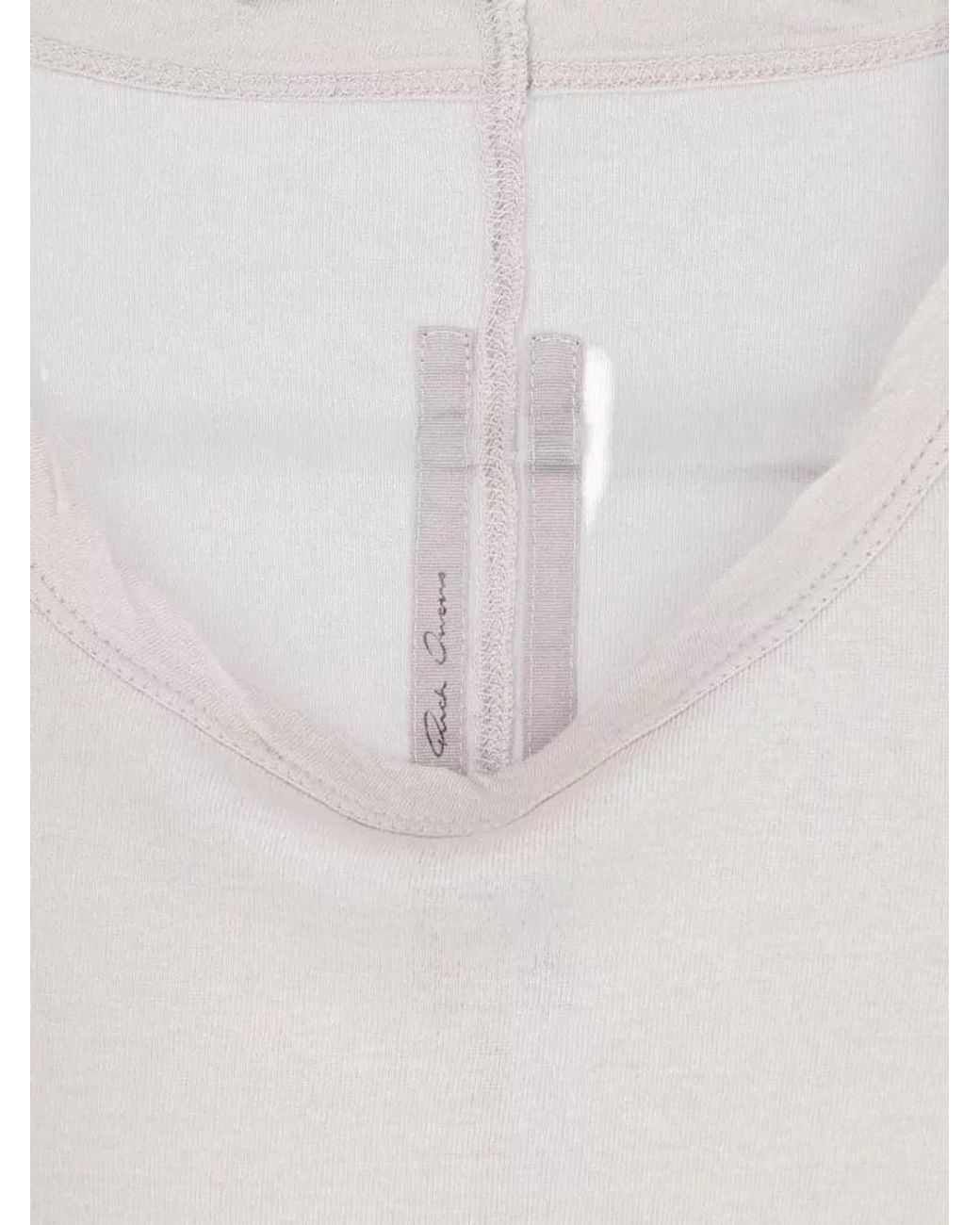 Rick Owens Natural Short-Sleeve Knitted Top