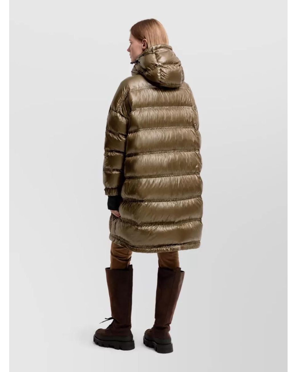 Moncler Green Down Hooded Long Parka Coat