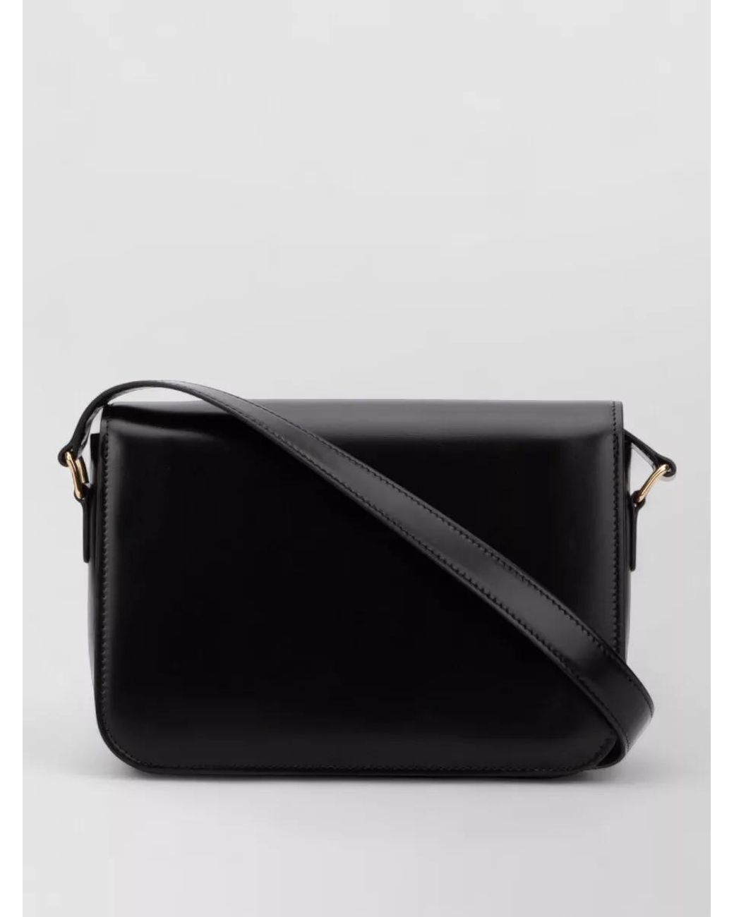 Céline Black Leather Triomphe Classique Shoulder Bag