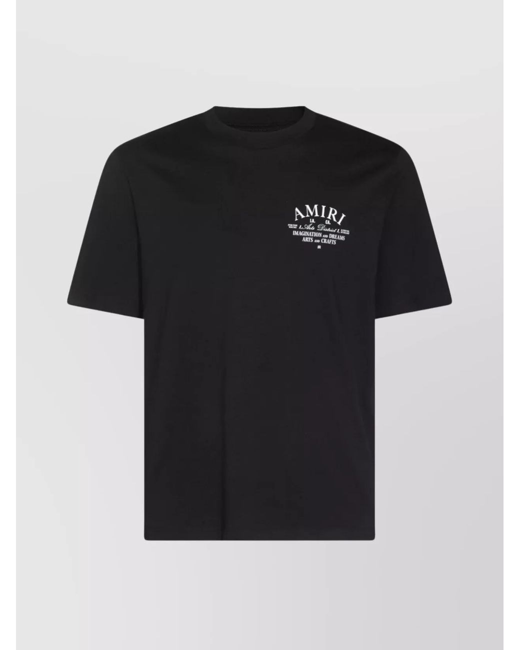 Amiri Black Cotton Arts District Logo Print Crew Neck T-Shirt for men