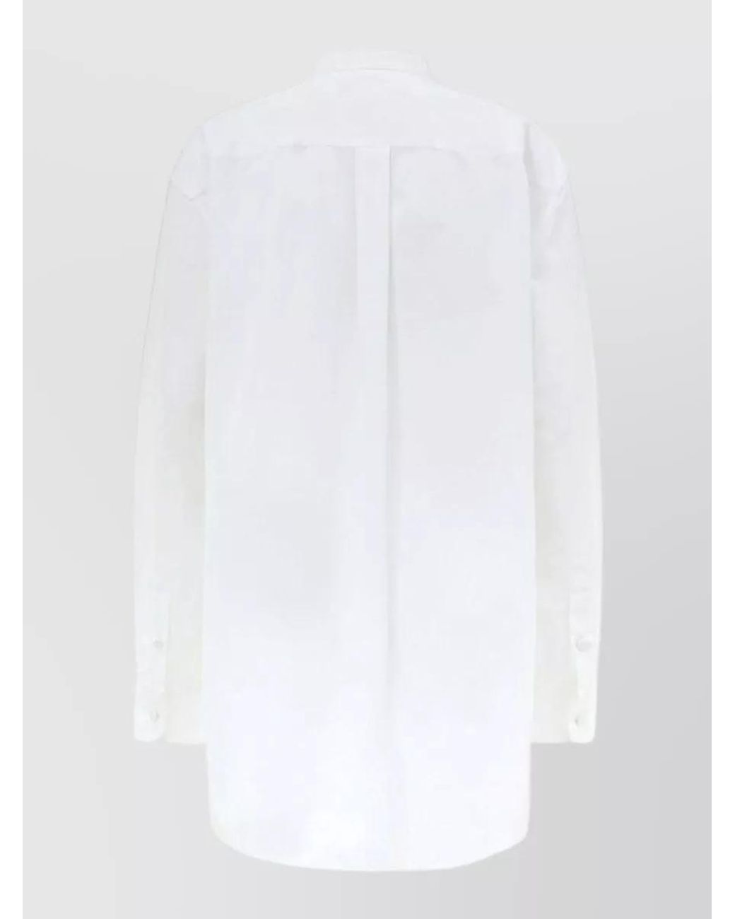 Gucci White Cotton Embellished Long-Sleeve Tunic Shirt