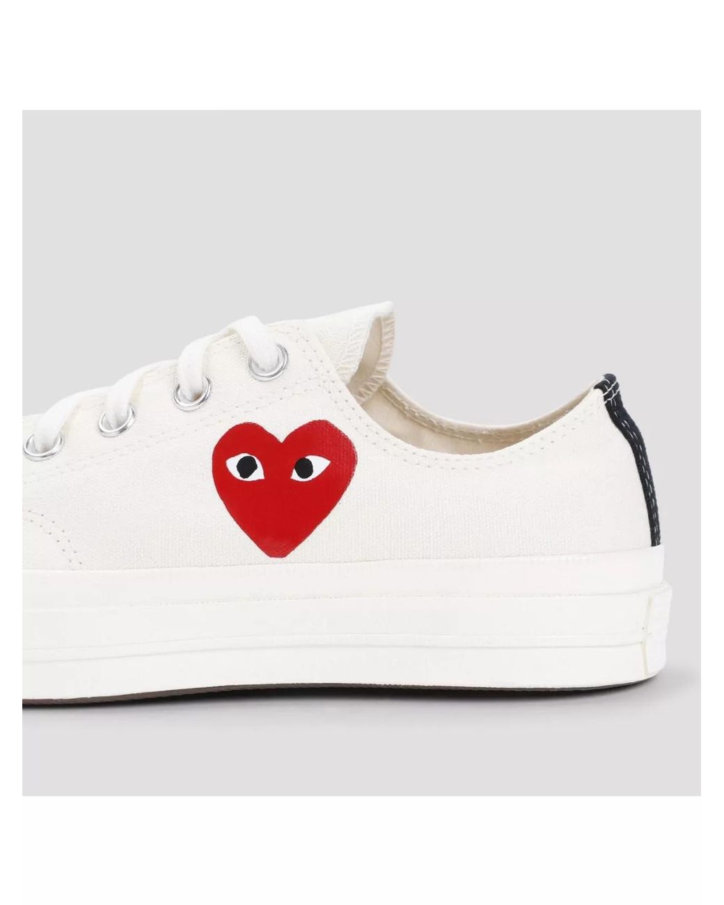 COMME DES GARÇONS PLAY White Cotton Low-Top Sneakers