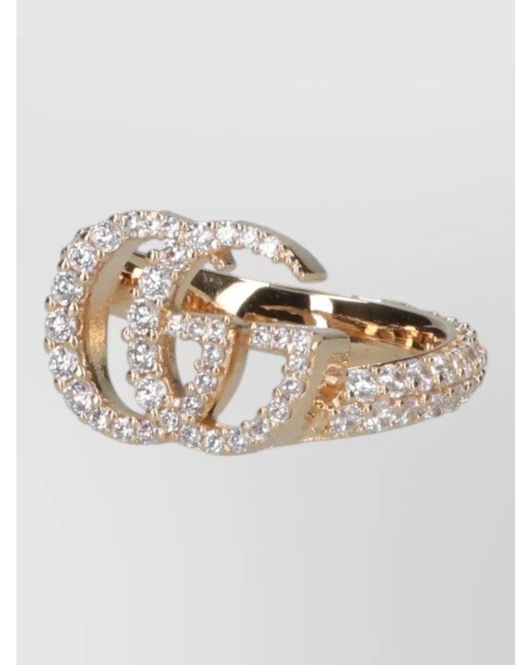 Gucci White Crystal Embellished Ring