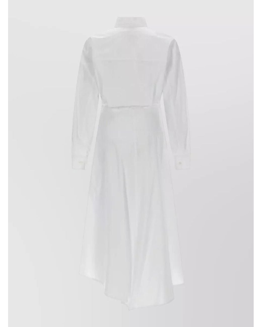 MSGM White Cotton Wrap Midi Dress