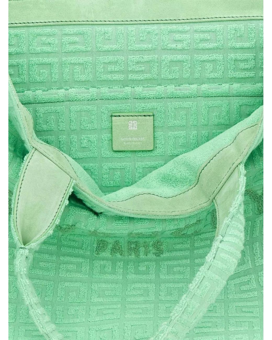 Givenchy Green Medium Cotton Terry Tote Bag