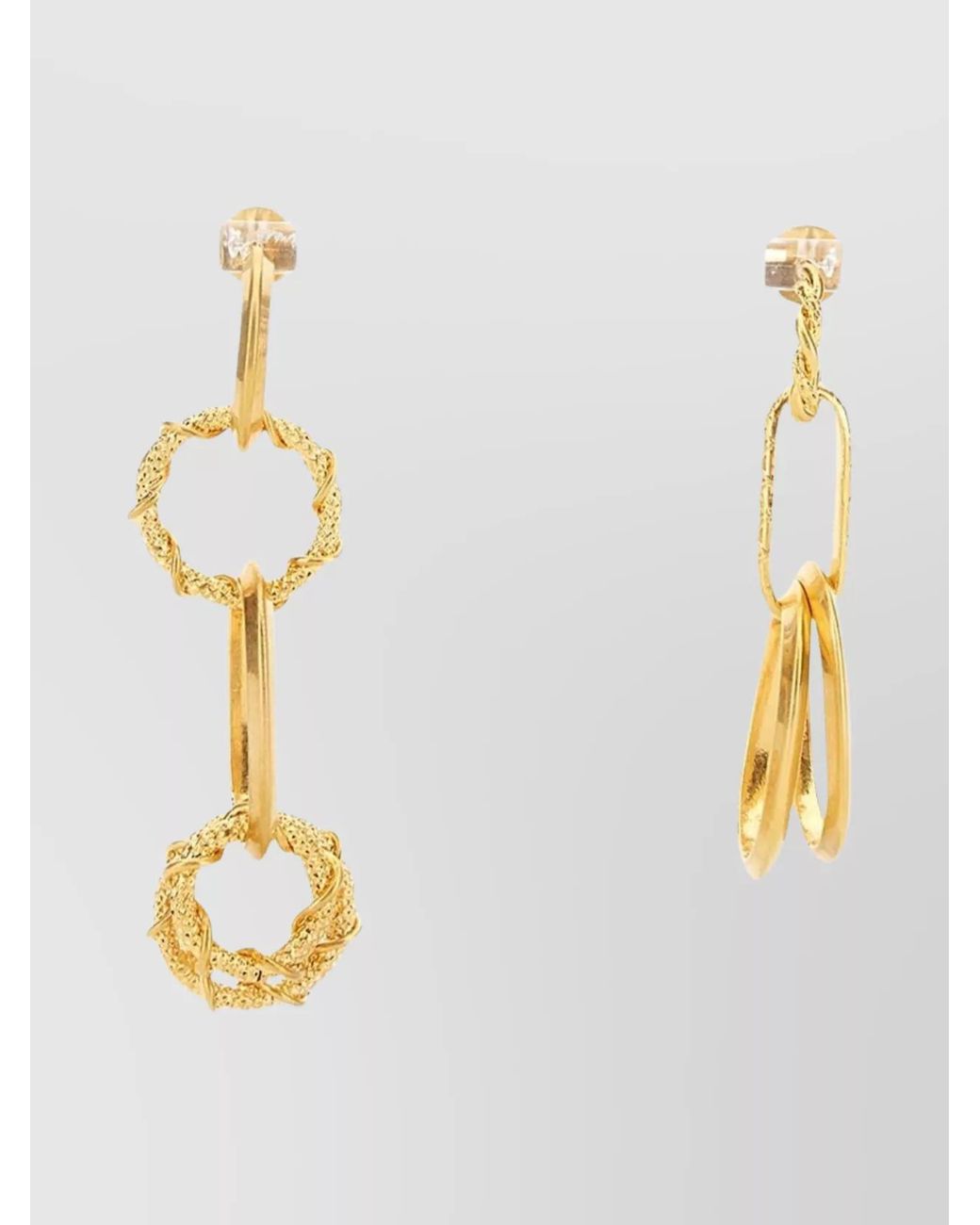 DSquared² Metallic Chain Ring Drop Earrings