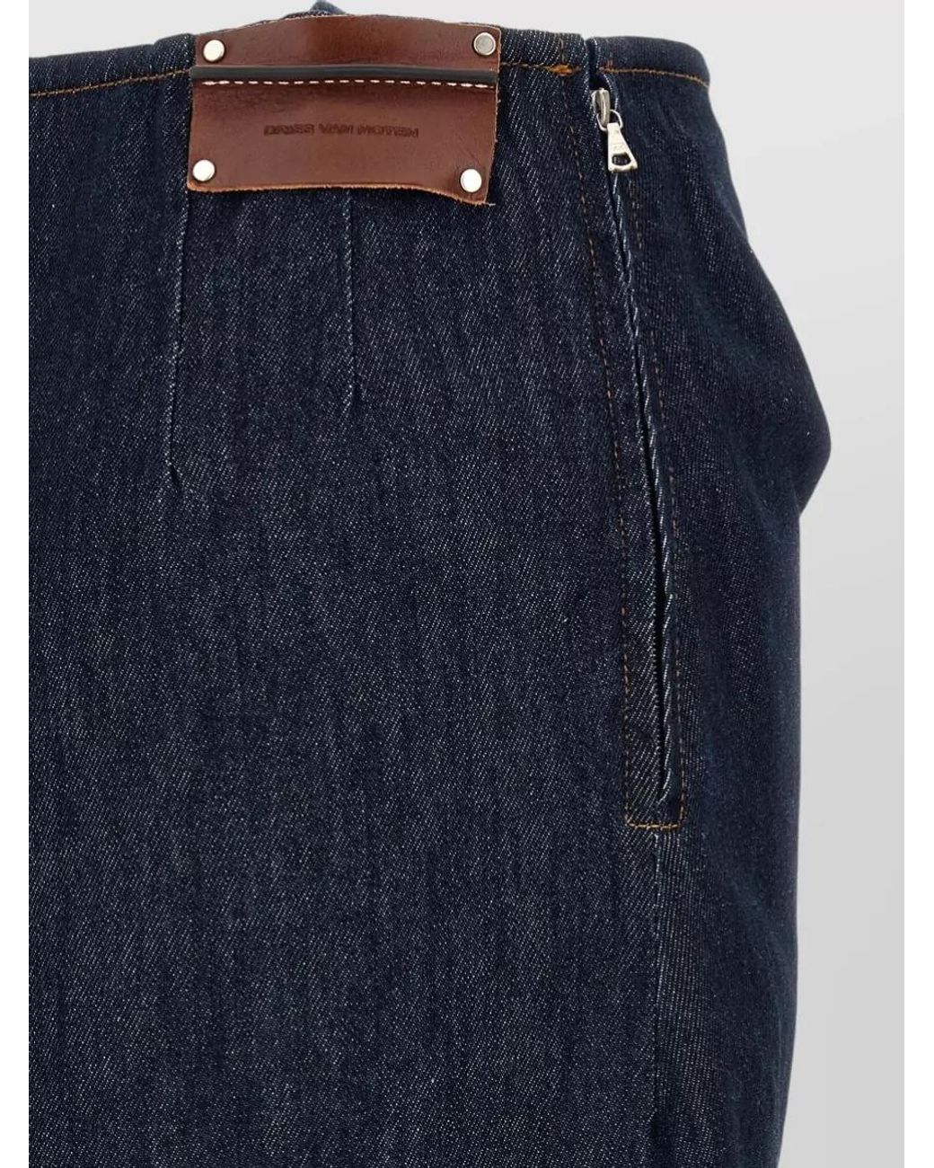 Dries Van Noten Blue Asymmetric Draped Denim Skirt