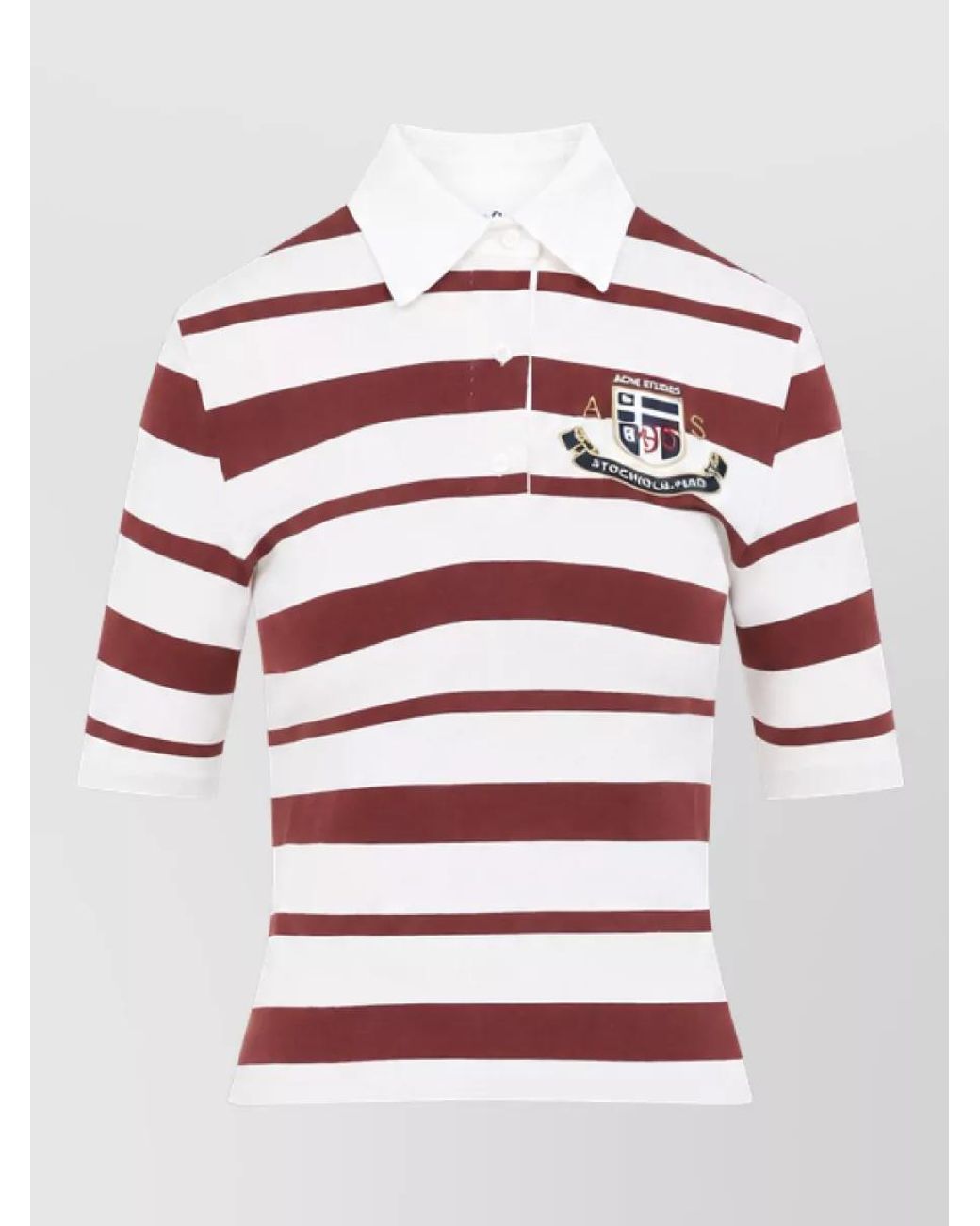 Acne Red Striped Slim-Fit Short-Sleeve Polo Shirt