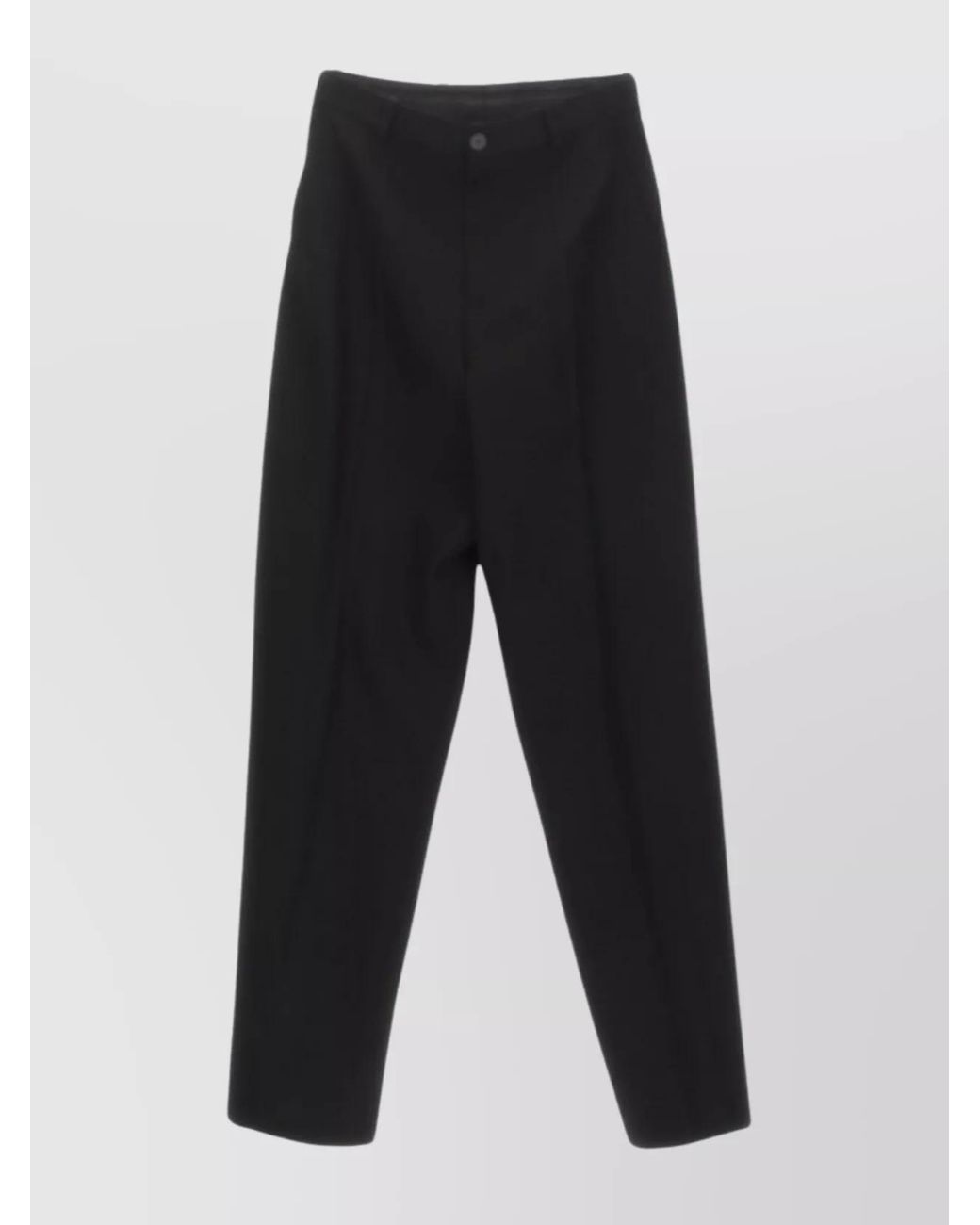 Balenciaga Black Wool High-Rise Wide-Leg Tailored Trousers