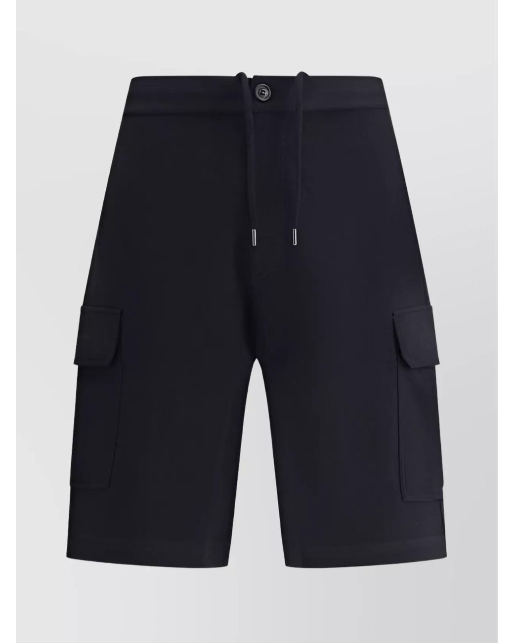 Brunello Cucinelli Blue Cashmere Blend Cargo Bermuda Shorts for men