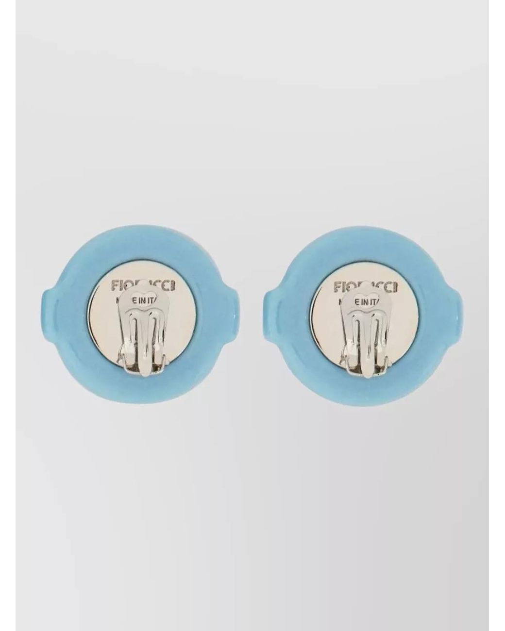 Fiorucci Blue Resin Clip-On Earrings
