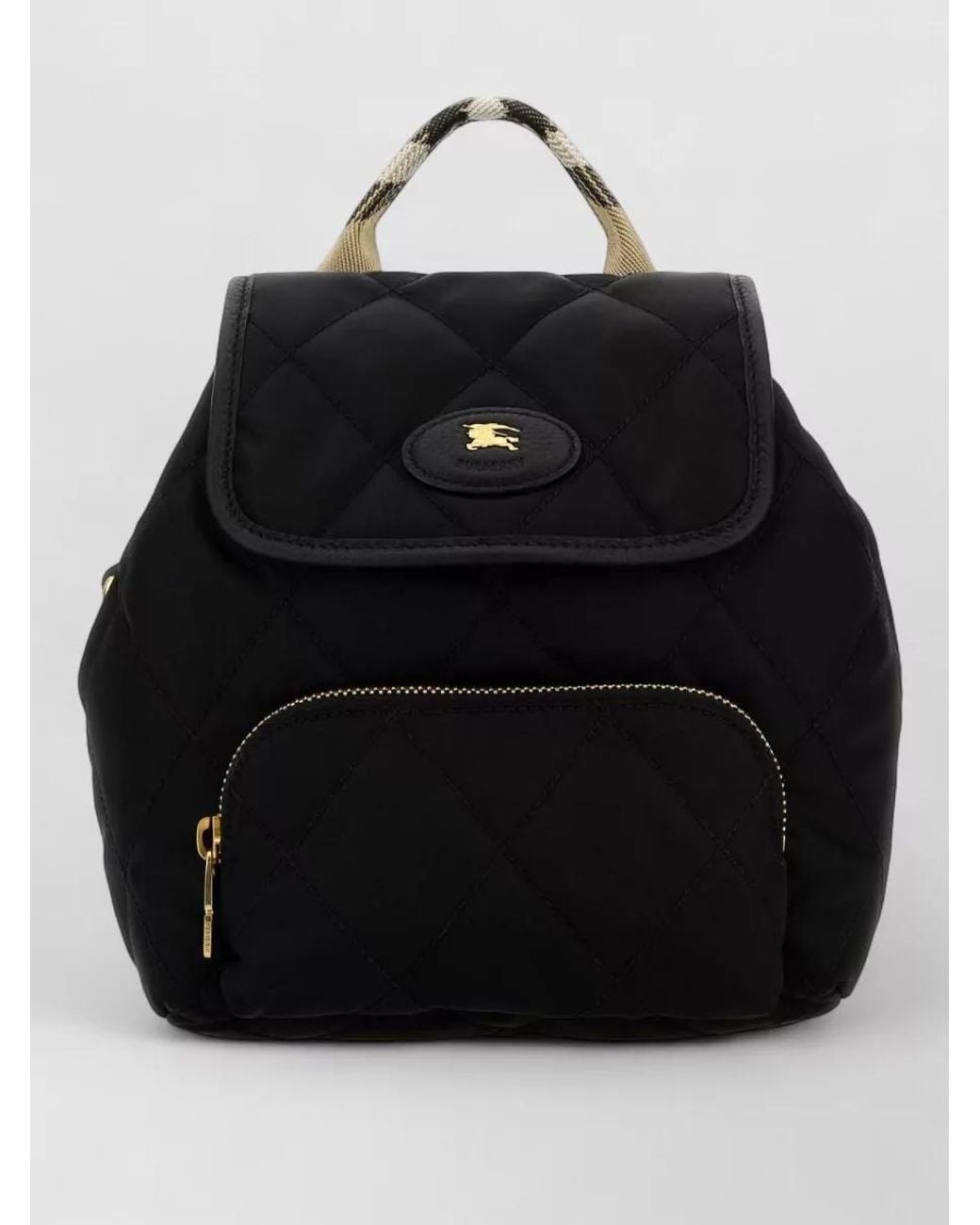 Burberry Black Horseshoe Mini Quilted Nylon Backpack