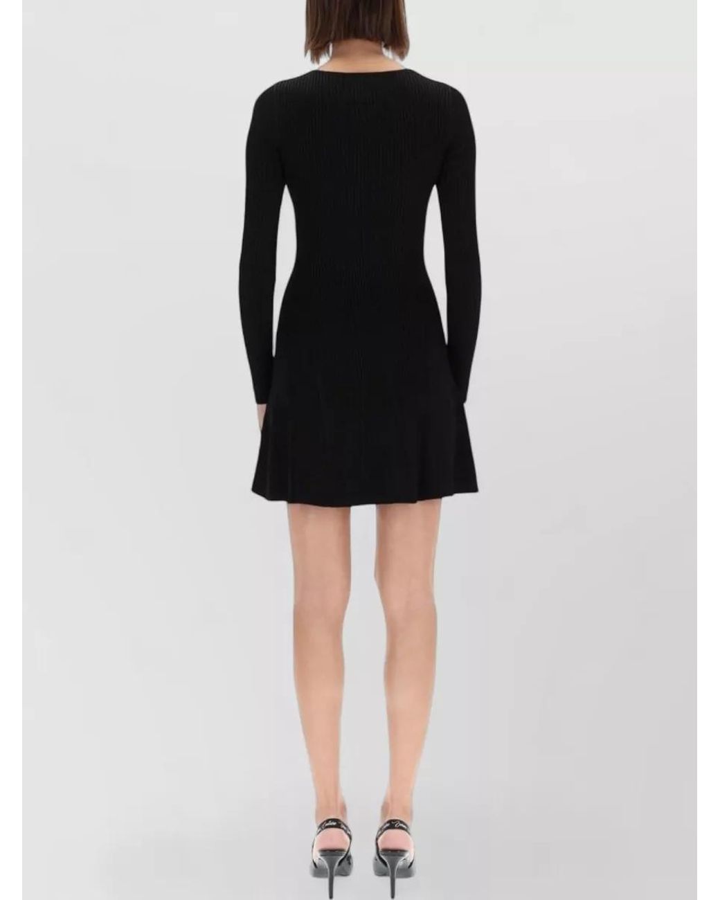 Versace Jeans Couture Black Baroque Buckle Knitted Dress