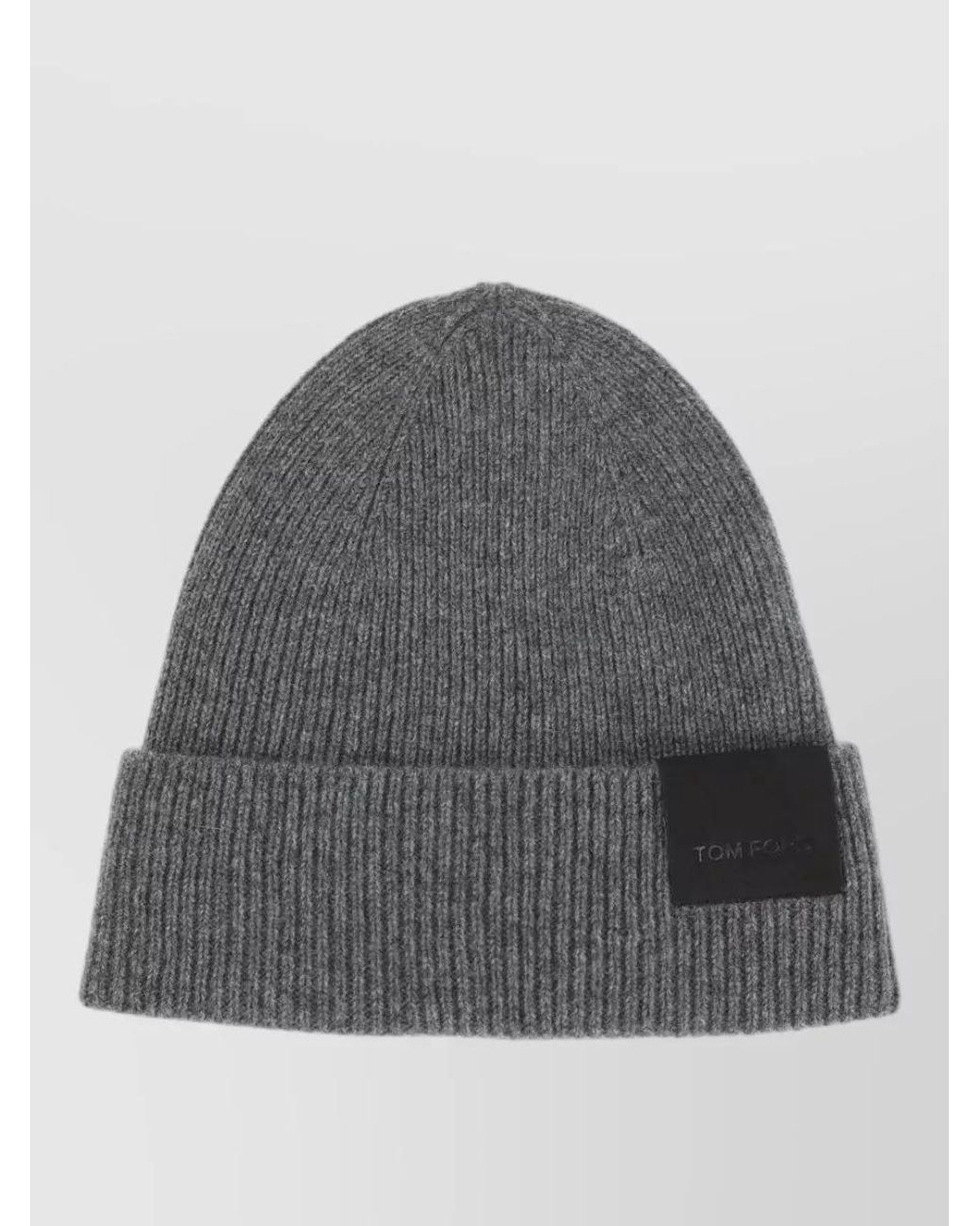 Tom Ford Gray Ribbed Cashmere Beanie for men