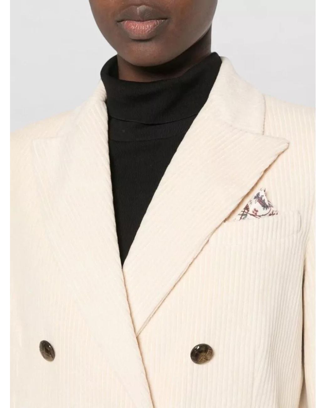 Circolo 1901 Natural Cotton Corduroy Double-Breasted Jacket