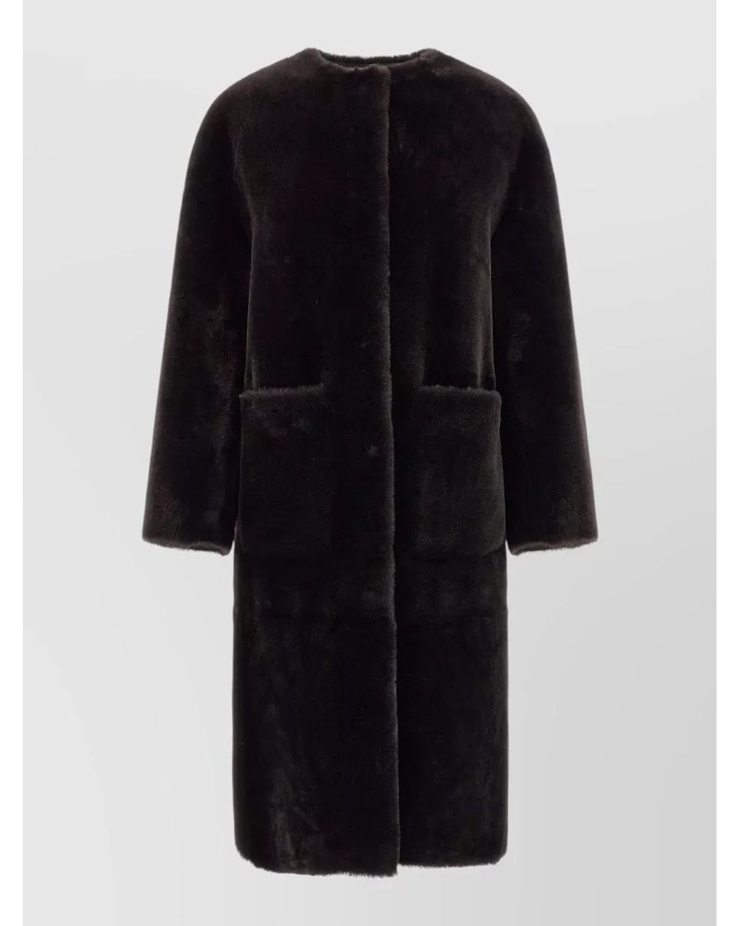 Blancha Black Shearling Long Coat