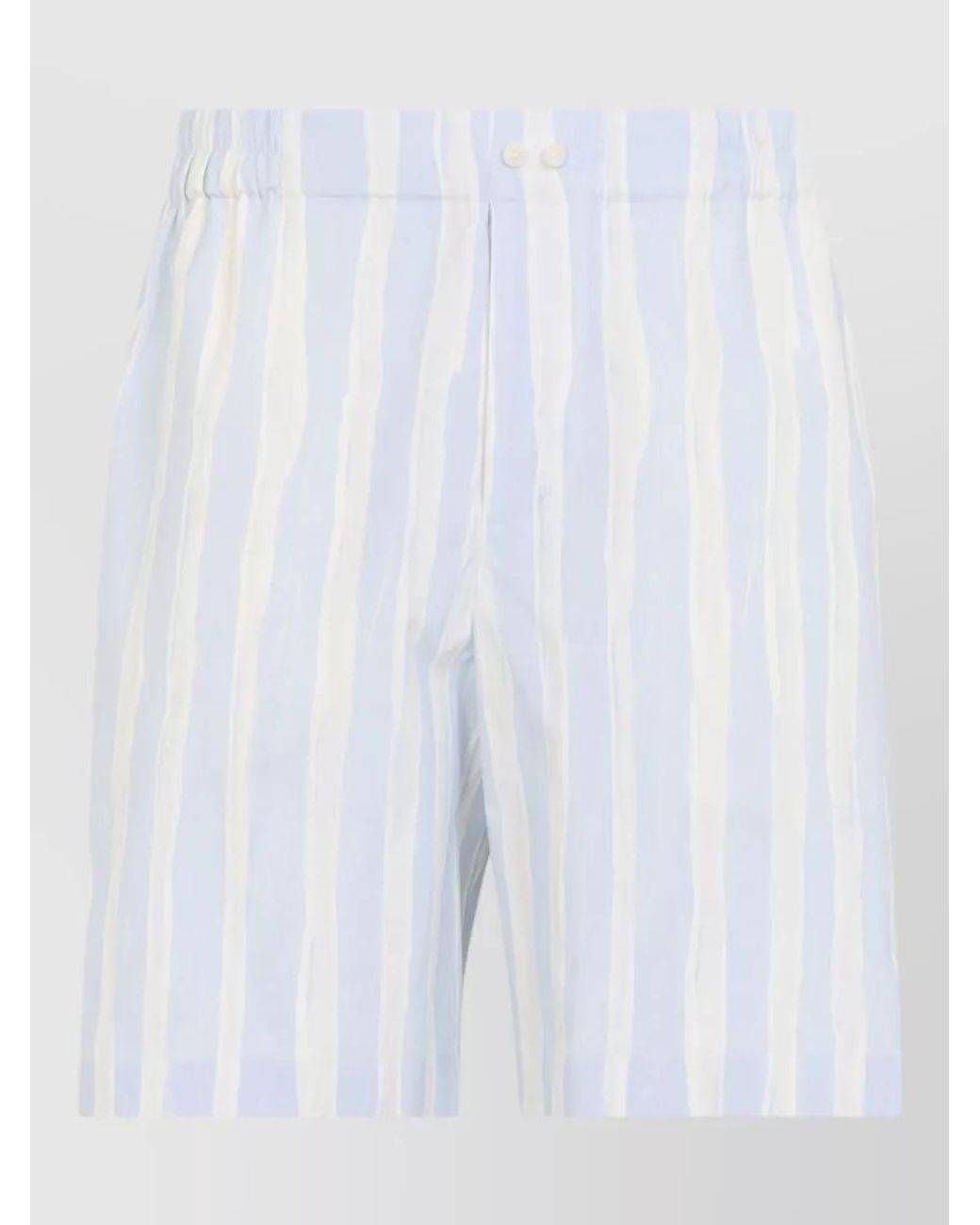 Jacquemus White Striped Cotton Relaxed-Fit Chino Shorts for men
