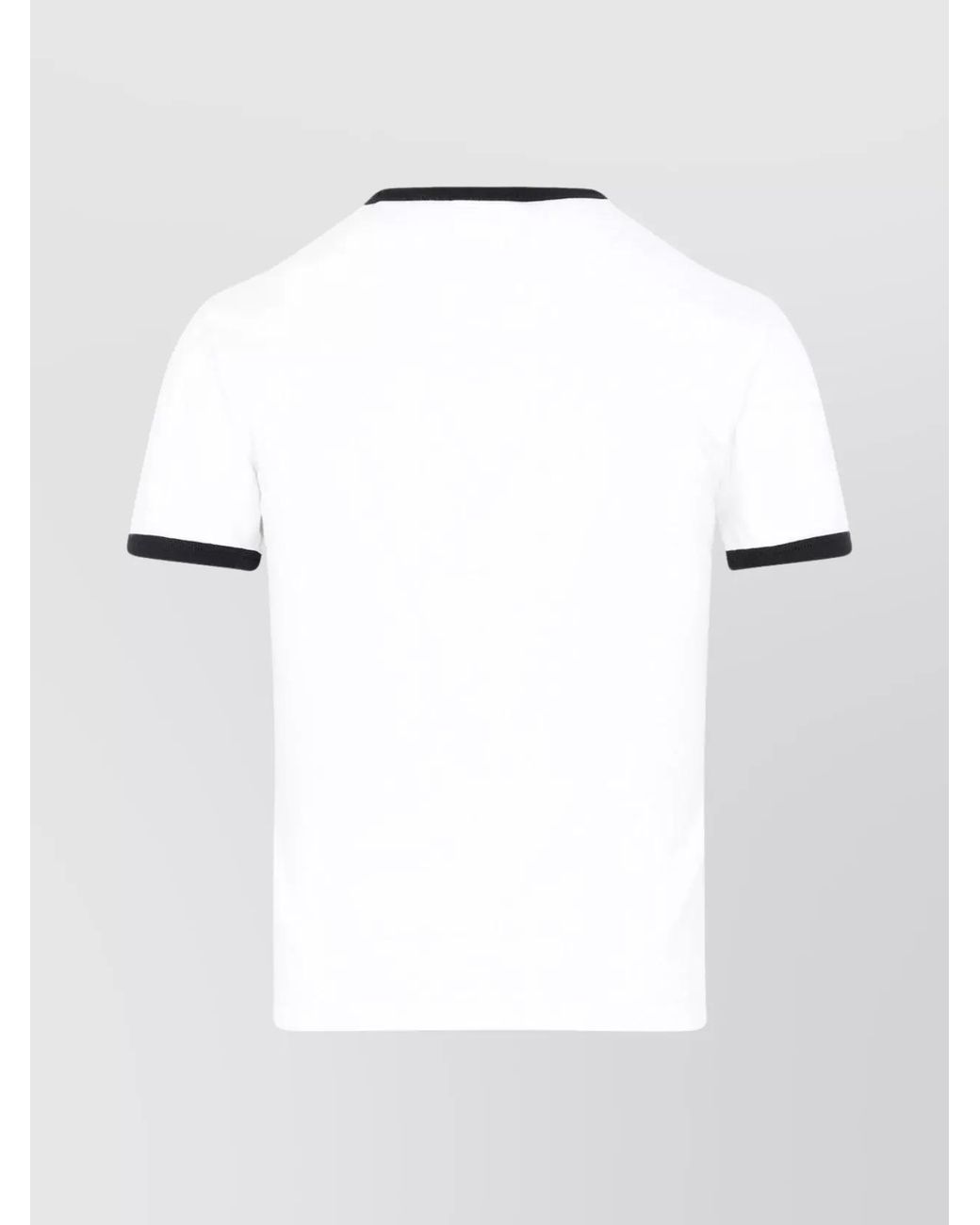 Courreges White Cotton Logo Contrast Trim T-Shirt