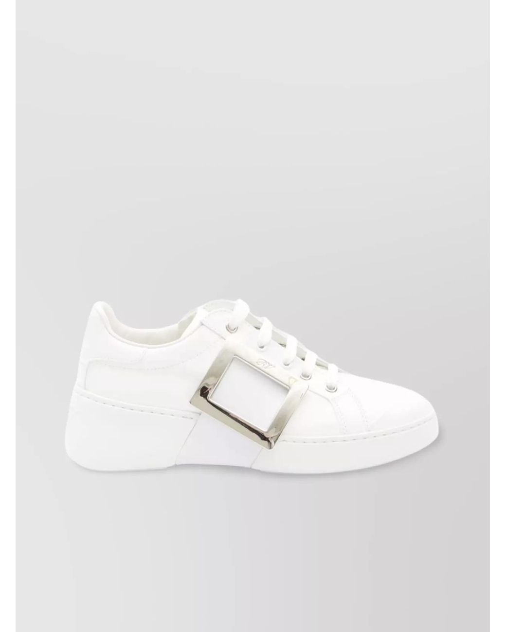 Roger Vivier White Leather Low-Top Sneakers