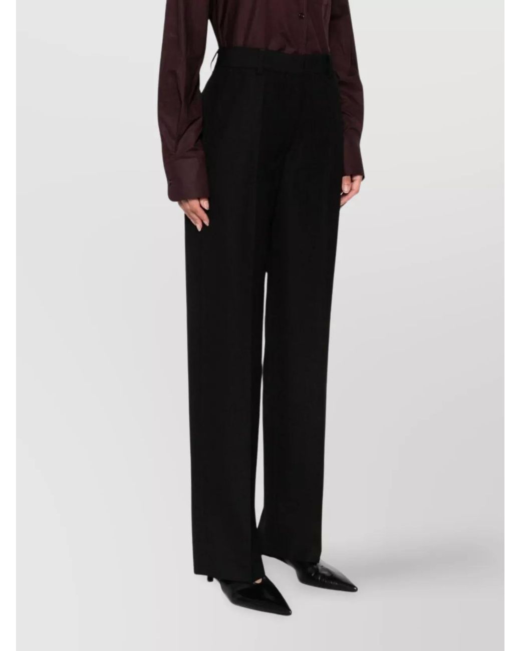Totême  Black Pleated Tailored Trousers