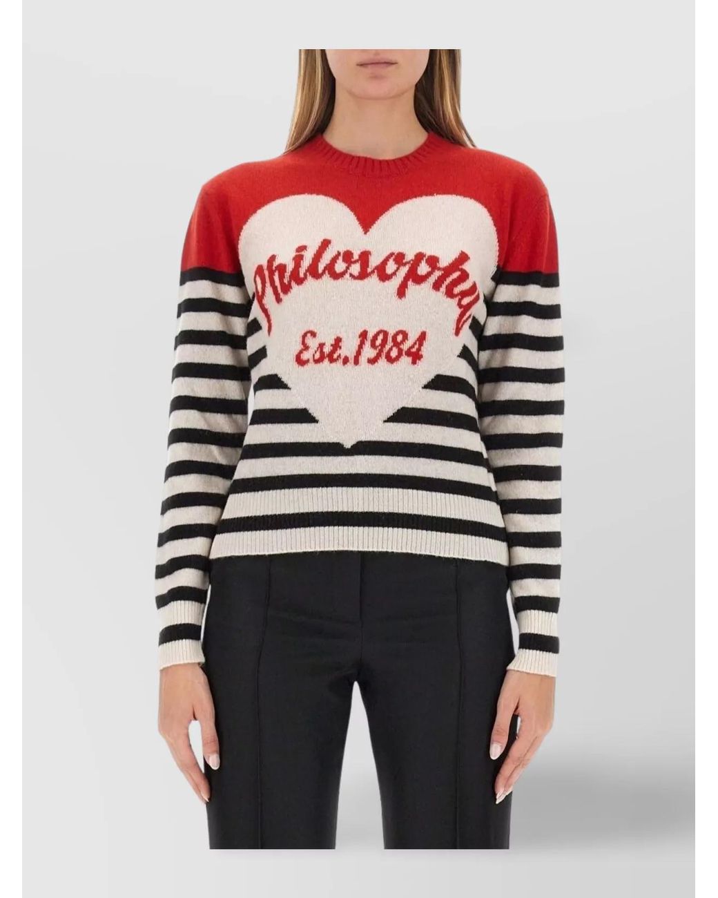 Philosophy Blue Cashmere Wool Logo-Print Jumper