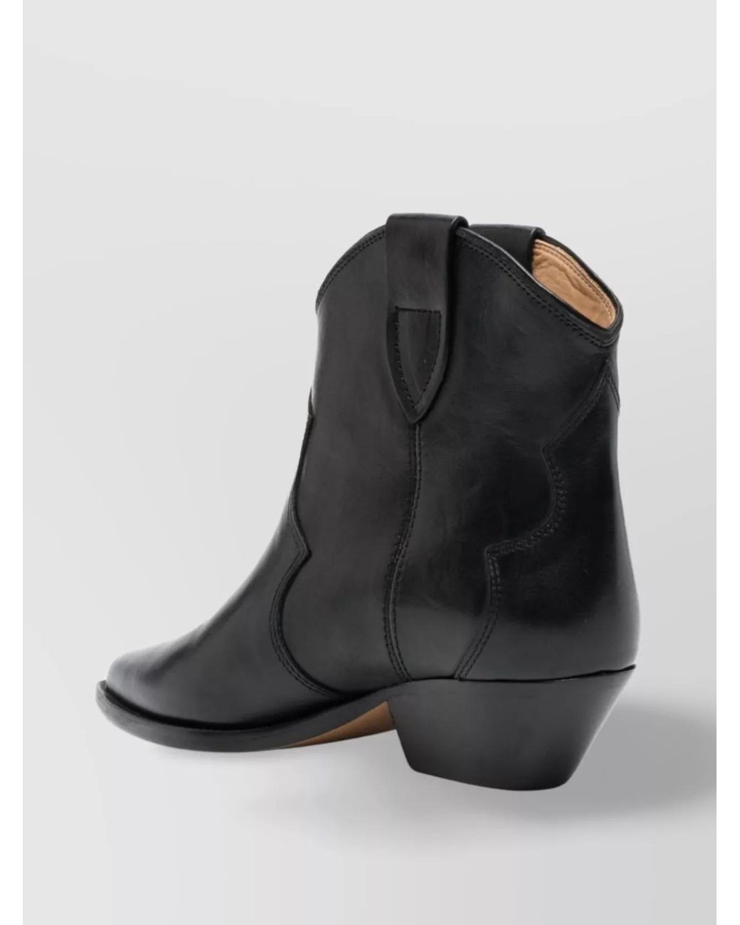 Isabel Marant Black Leather Cowboy Ankle Boots