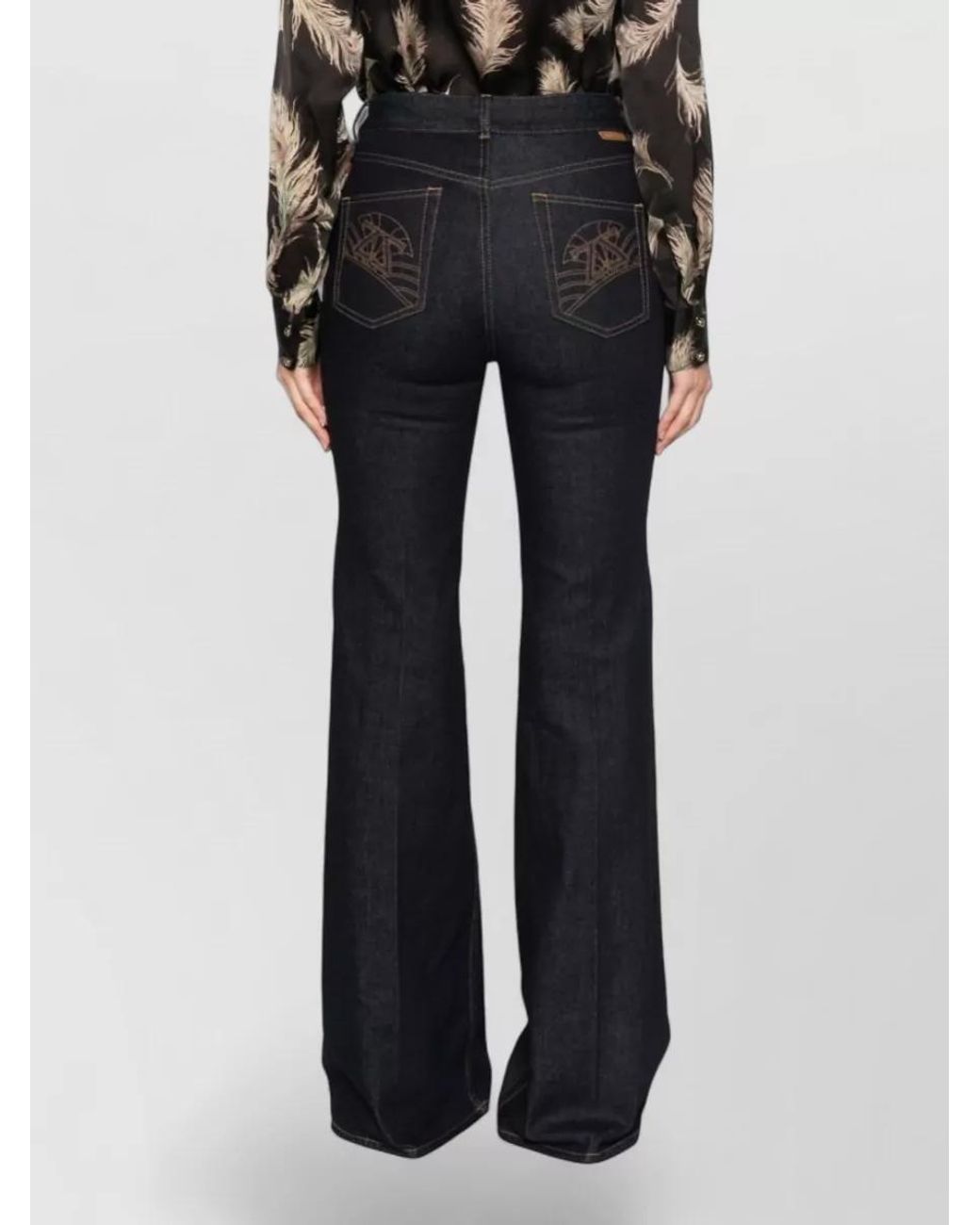 Zimmermann Multicolor Mid-Rise Flared Denim Jeans