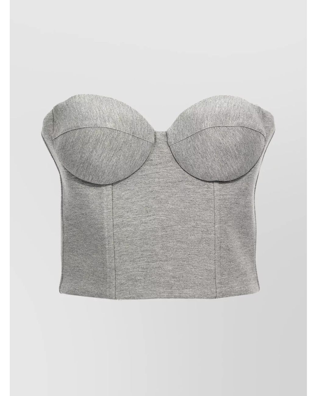 GIUSEPPE DI MORABITO Gray Cropped Bustier Top