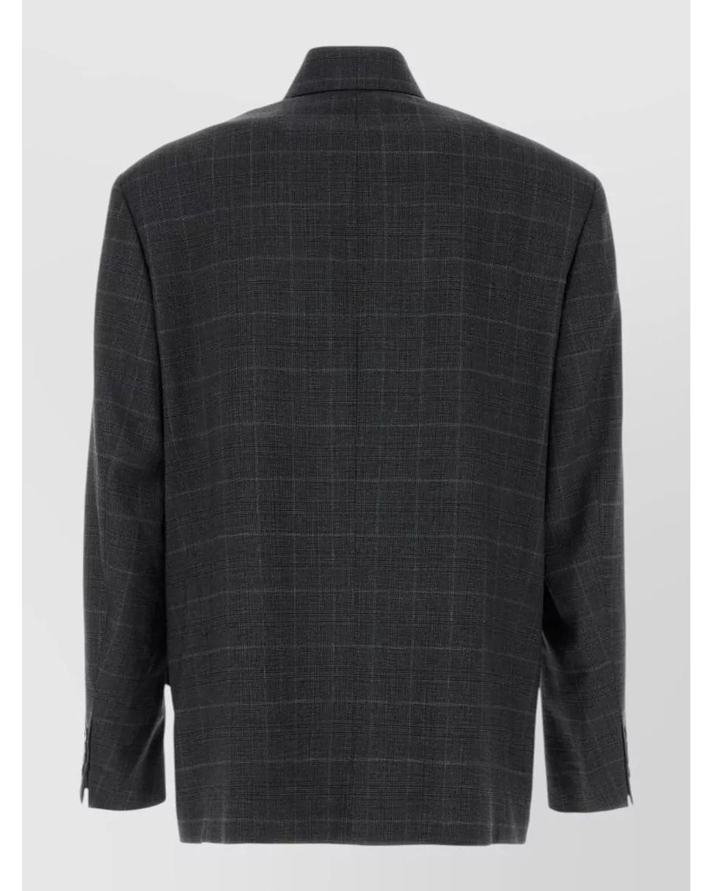 Balenciaga Black Single Breasted Wool Coat for men