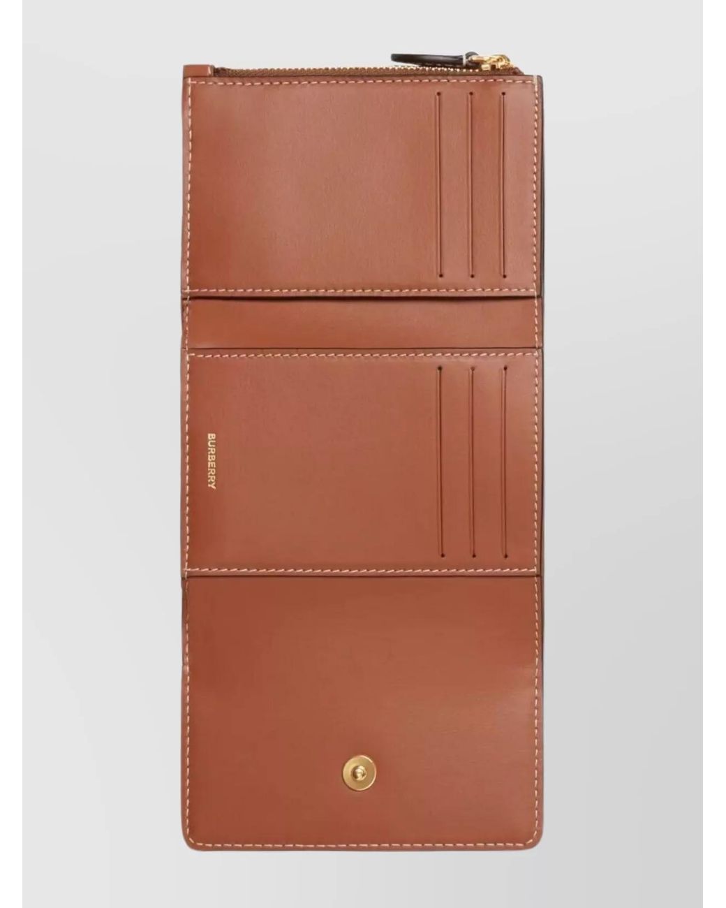 Burberry Natural Checked Tri Fold Wallet